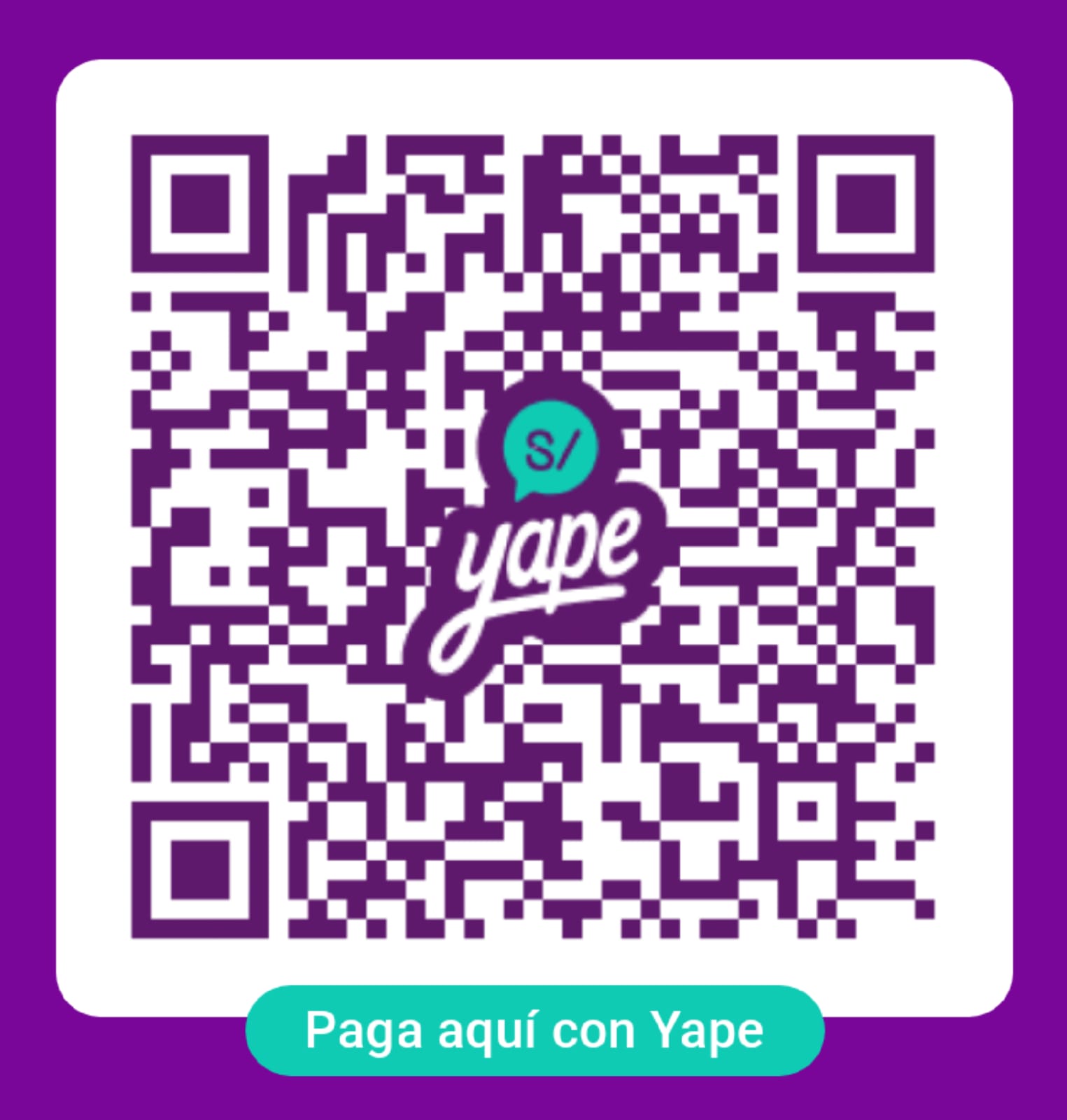 Código QR para pagar con Yape